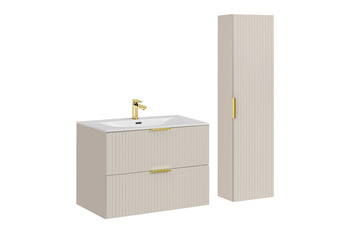 Zestaw meblowy 80cm z umywalką meblową SKY i szafką wysoką Adel Cashmere – SET-ADC 80CM SKY HIGH CABINET