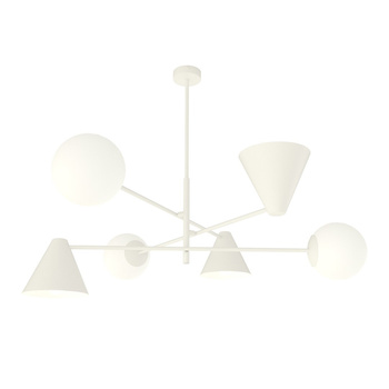 Lampa sufitowa nowoczesna HERMES biała EMIBIG 1348/6
