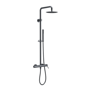 PI zestaw prysznicowy ścienny z deszczownicą 25 cm, grafit szczotkowany