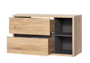 Comad szafka pod umywalkę 100cm 2 szuflady Dąb Shetland, Grafit – DEVON 823 -100 CM FSC