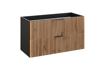 Szafka pod umywalkę 100cm 2 szuflady XILO BLACK WOTAN 82-100-D-2S