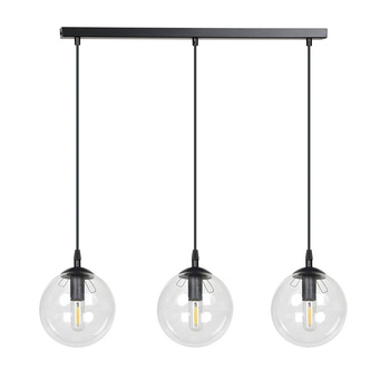 Minimalistyczna lampa z kloszami 3x40W czarny/przeźroczysty 711/3 COSMO 3