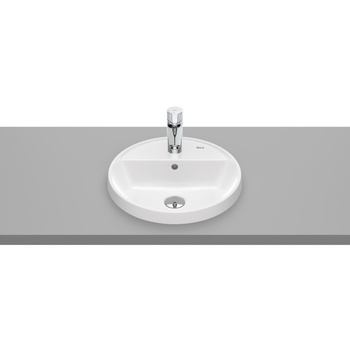 GAP Umywalka blatowa okrągła 40 cm, z otworem na baterię, z przelewem, Supraglaze®