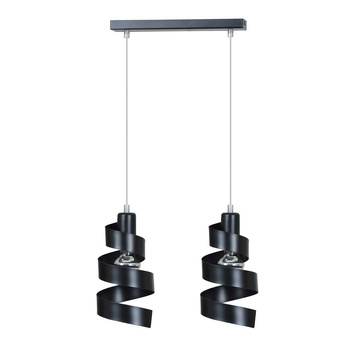 Czarna metalowa podwójna lampa wisząca kręcona 60W 40cm 352/2 SAGA 2
