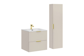 Zestaw meblowy 60cm z umywalką meblową SKY i szafką wysoką Adel Cashmere – SET-ADC 60CM SKY HIGH CABINET