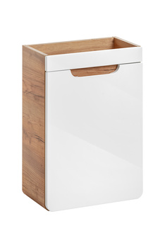 Comad szafka pod umywalkę 40cm 1 drzwi Dąb Craft, Biały Połysk – ARUBA WHITE 826 FSC