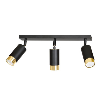 Listwa z reflektorami czarna ze złotymi elementami SPOT 3x30W 965/3 HIRO 3