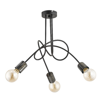 Nowoczesny potrójny żyrandol TANGO 26043 CZERŃ I ZŁOTO