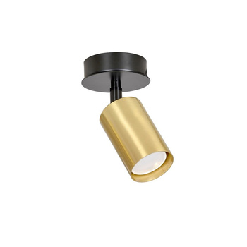 Oprawa natynkowa reflektor halogen LED regulowany czarny/złoty 30W GU10 8cm 622/1 ZEN 1