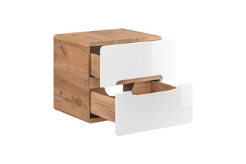 Comad szafka pod umywalkę nablatową 60cm 2 szuflady Dąb Craft, Biały Połysk – ARUBA WHITE 828-UN-60CM FSC