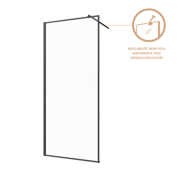 KABINA WALK-IN II 110X200CM RAMKA 8MM SHINY-GLASS CZARNY