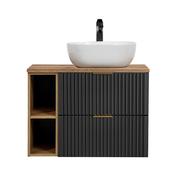 Zestaw meblowy 80cm z umywalką nablatową Adel Black – set - adb b 80cm wotan 81-01 wotan un 6252