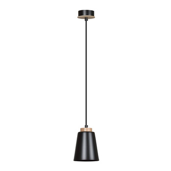 Czarna lampa do salonu drewno 60W E27 14cm 442/1 BOLERO 1