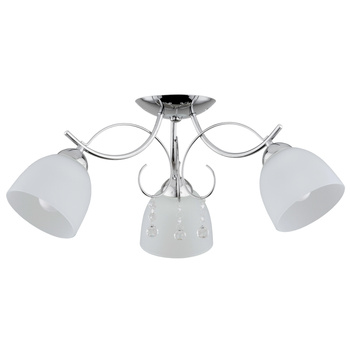 Stylowa lampa sufitowa z trzema kloszami OTELIA 28713 SREBRNA