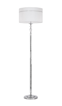 HILTON klasyczna lampa podłogowa chromowana abażur 1429