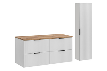Zestaw meblowy 120cm z blatem i Szafką wysoką Adel White – SET-ADW B WOTAN 120CM HC