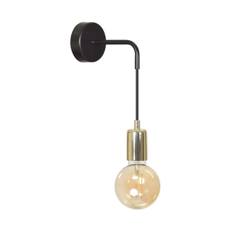 Prosty kinkiet lampa ścienna 60W E27 25cm czarny/złoty 785/K1 VESIO K1