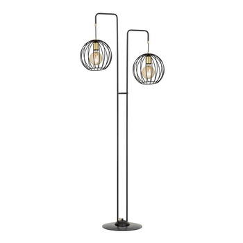 Wysoka lampa podłogowa metalowa 2x60W E27 155cm czarny/złoty 144/LP2 ALBIO LP2