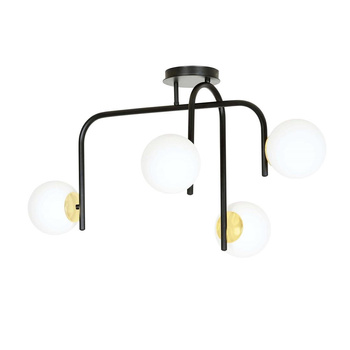 Lampa sufitowa z kloszami 4x40W 91cm biały/czarny 1032/4B RAGNAR 4B