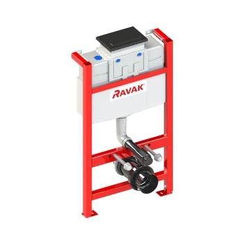 Ravak GPX2240085 – Stelaż podtynkowy WC Ravak Smart Special niski + przycisk czarny mat M08 prostokątny bez dozownika