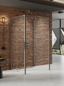 Kabina prysznicowa 100x100x200 – Gunmetal, szkło 6 mm (K-4910) | New Trendy