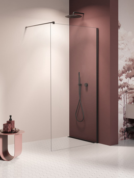 Walk-in 80x200 – Czarny, szkło 8 mm (K-1723) | New Trendy