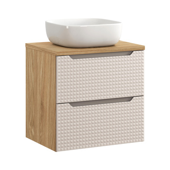 Zestaw meblowy 60cm z blatem i umywalką nablatową Smile Luxor Beige – set-lxb b 60cm s un smile 40