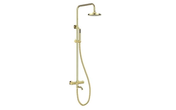 Zestaw prysznicowy natynkowy termostatyczny Veo I / Decco / Illusion jasny złoty