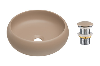 Umywalka nablatowa ceramiczna 36cm SET-WIKI MC T201MC-3 Comad z korkiem click‑clack