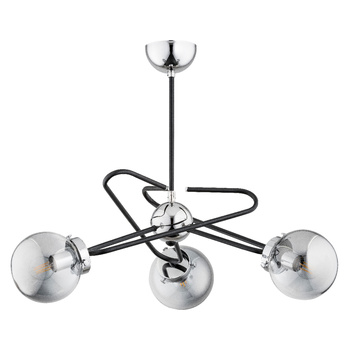 Geometryczna lampa wisząca z kloszem SAGITO 27603 CHROM