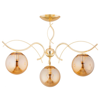 Stylowy złoty żyrandol PANDA 62380 z kloszami