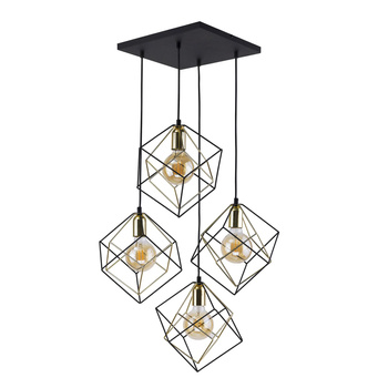 Lampa sufitowa z metalowymi kloszami 4x15W czarny/złoty ALAMBRE 2778 TK Lighting
