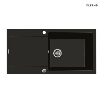 Oltens Gravan zlewozmywak granitowy 1-komorowy z ociekaczem 100x50 cm czarny mat 72101300