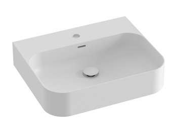 Ravak Prostokątna umywalka ceramiczna nablatowa Ravak Ceramic R Slim 55 cm Wall N biały mat XJX0E155006