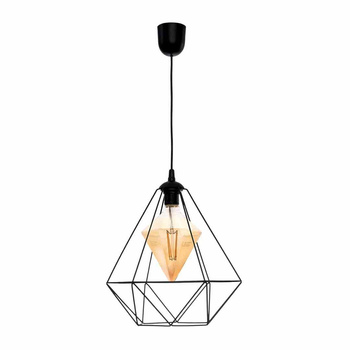 Lampa wisząca ALAMBRE BLACK 1xE27 4W żarówka w zestawie
