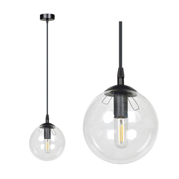 Lampa wisząca kuliste klosze 40W czarny/przeźroczysty 711/1 COSMO 1