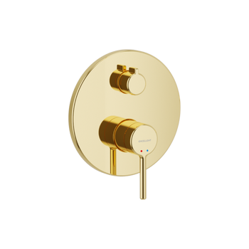 PI bateria prysznicowo-wannowa podtynkowa 3 funkcyjna, złoty połysk