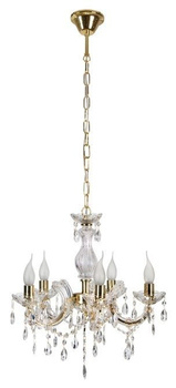 Żyrandol z kryształkami złoty 48cm 5xE14 Maria Teresa