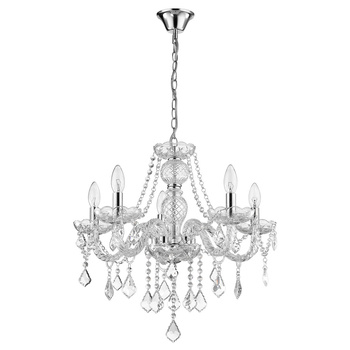 Lampa wisząca Cristallo srebrna 5xE14