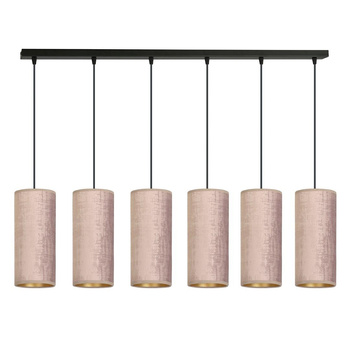 Lampa wisząca tubowa 6x60W różowy/złoty 95cm 1061/6 6
