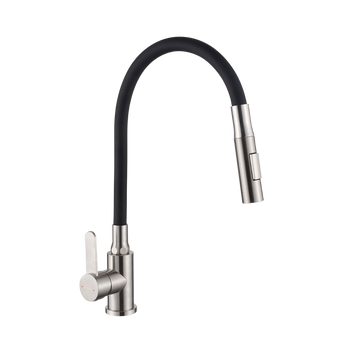 BATERIA ZLEWOZMYWAKOWA DALIS Z RUCHOMĄ 2F WYLEWKĄ, INOX / CZARNA