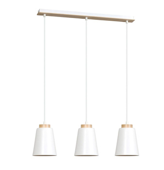 Lampa sufitowa potrójna drewno/biały regulacja wysokości 3x60W 443/3 BOLERO 3
