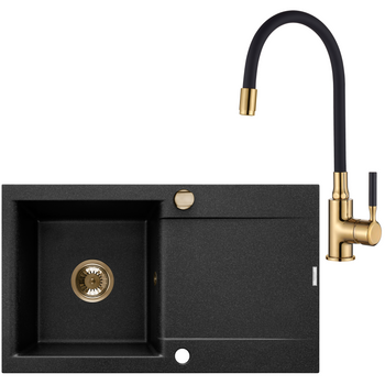 ZLEWOZ GRANIT 1K TESALIA W ZES ZE ZŁOTĄ BZ GLAMOUR SYF ZŁOTY Z DŁUG OC