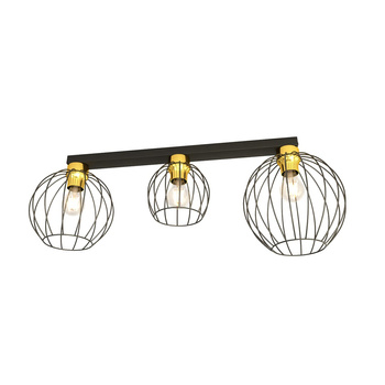 Lampa sufitowa druciana czarny/złoty Nest Emibig 1370/3