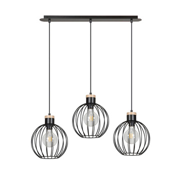 Skandynawska lampa sufitowa czarne klosze 3x60W 754/3 BARBADO 3
