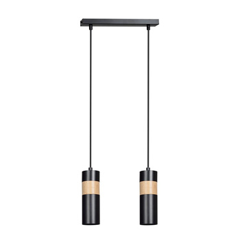 Czarna podwójna lampa wisząca na listwie 2x30W GU10 30cm 732/2 AKARI 2