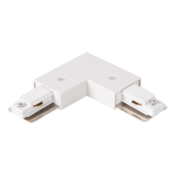 Łącznik L Track Biały 1-Obwodowy + zasilanie centralne