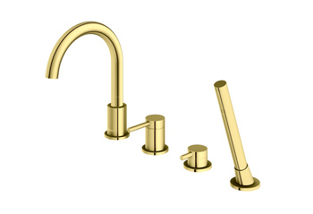 Bateria wannowa 4-otworowa z obrotową wylewką Axel Gold QB244AGD