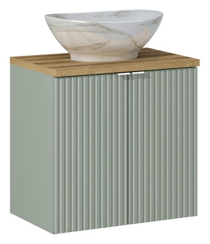 Zestaw meblowy 60cm z blatem i umywalką nablatową Pati Line Reed Green – set-lrg b oak 60cm d un pati