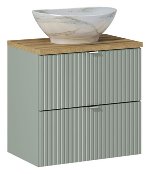 Zestaw meblowy 60cm z blatem i umywalką nablatową Pati Line Reed Green – SET-LRG B OAK 60CM S UN PATI